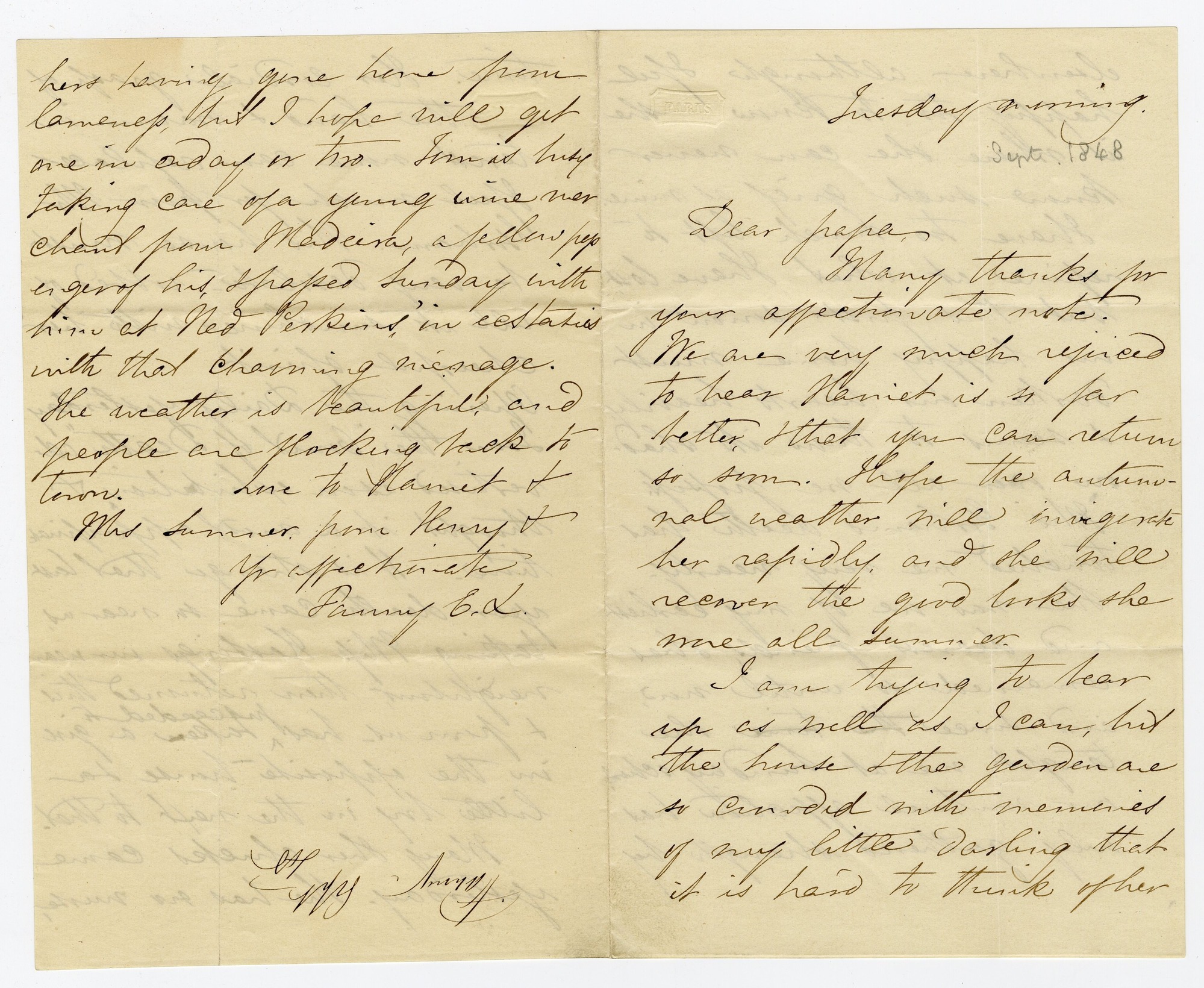 Manuscript letter