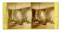 Nearly identical black and white photographs of 19th century study on yellow paper.