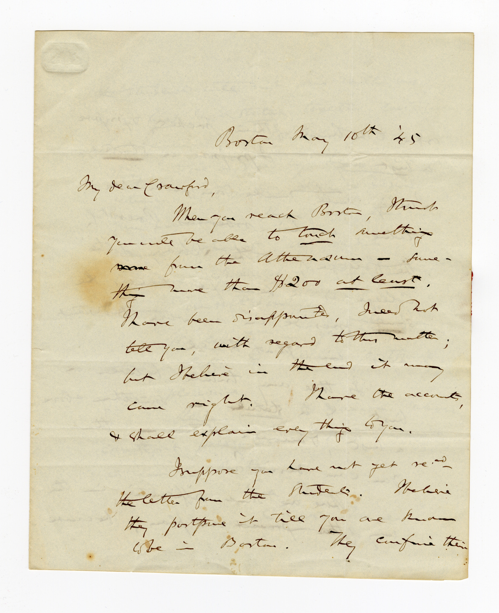Manuscript letter