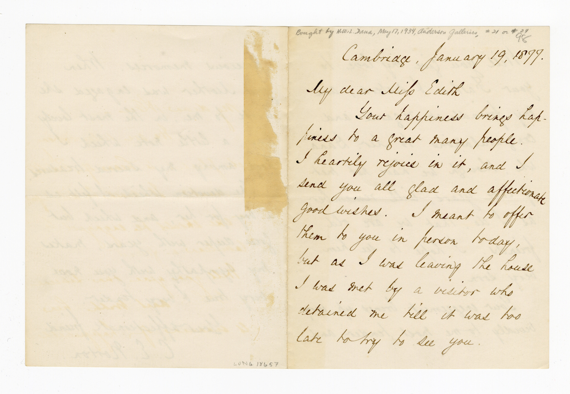 Manuscript letter
