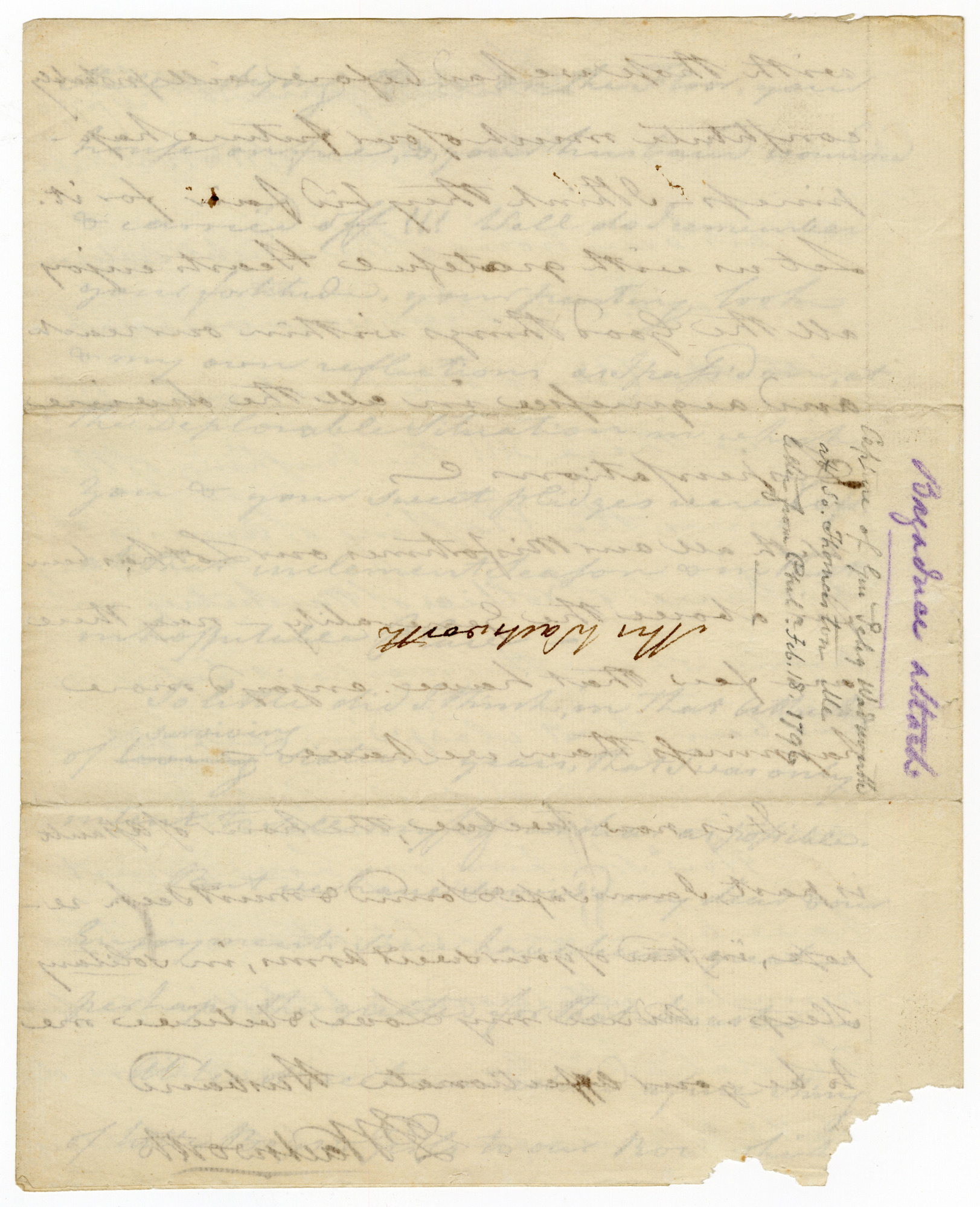 Manuscript letter