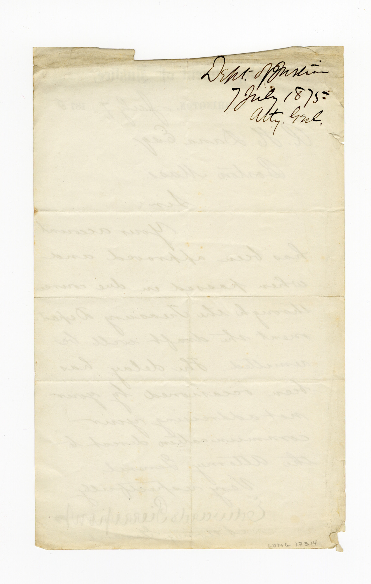 Manuscript letter
