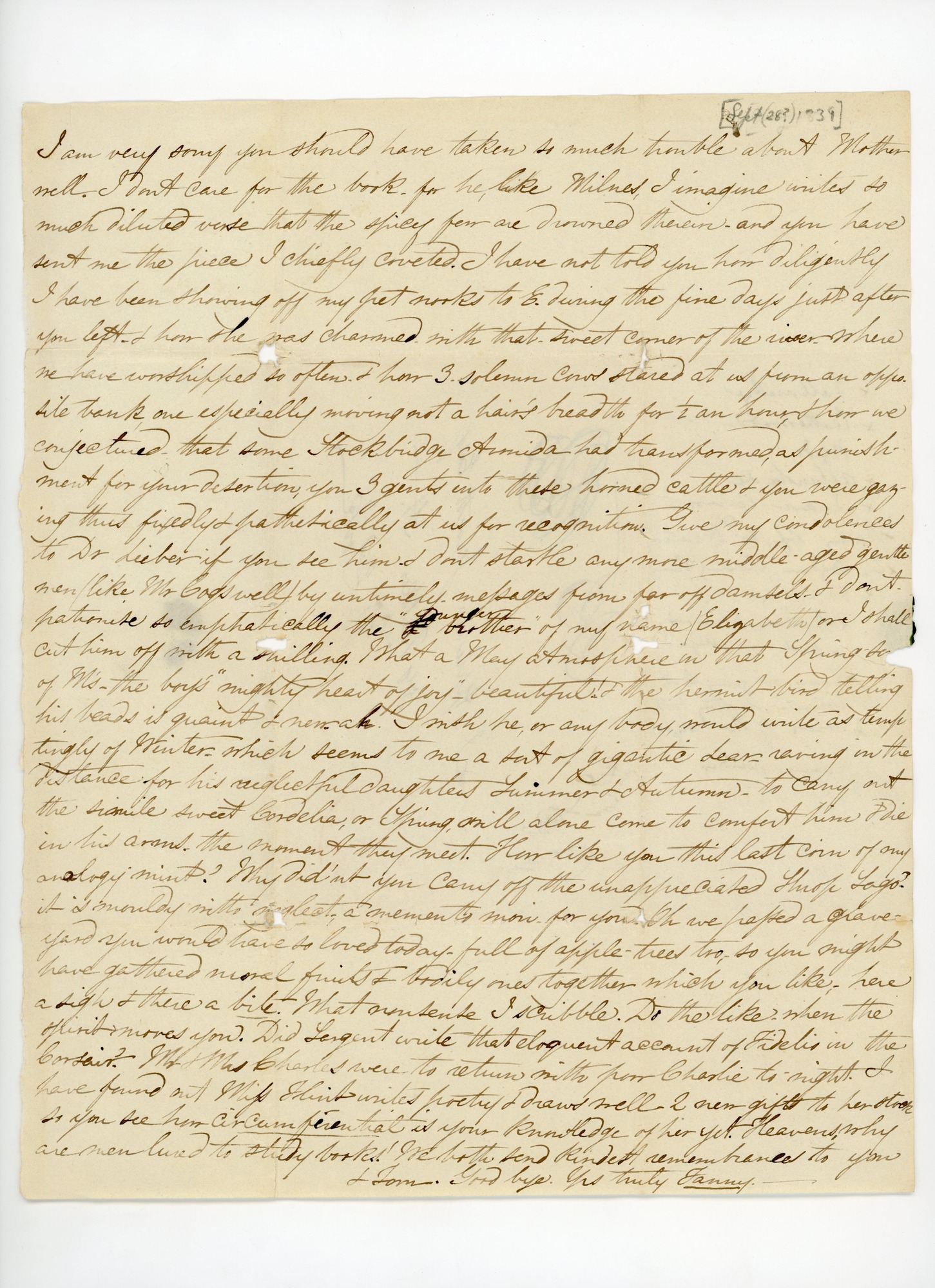 Manuscript letter