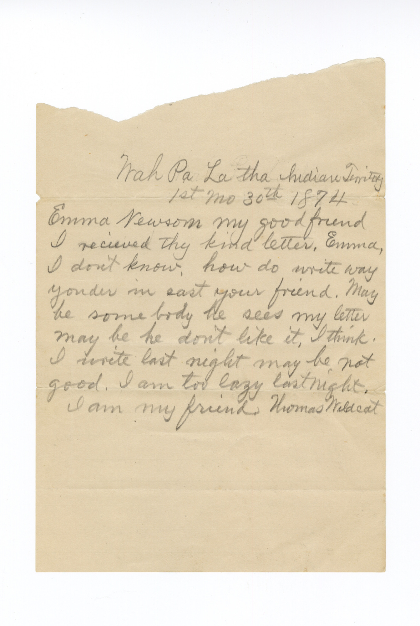 Manuscript letter