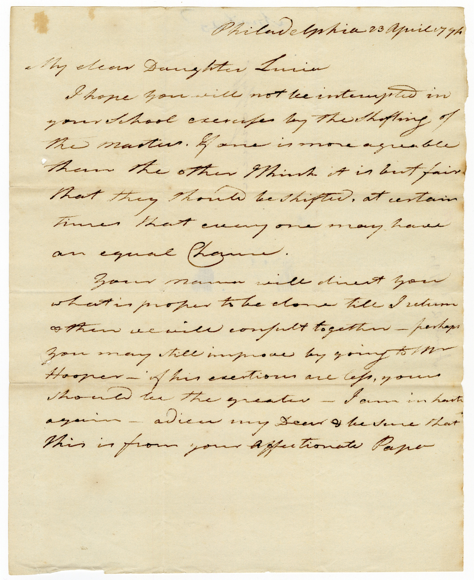 Manuscript letter