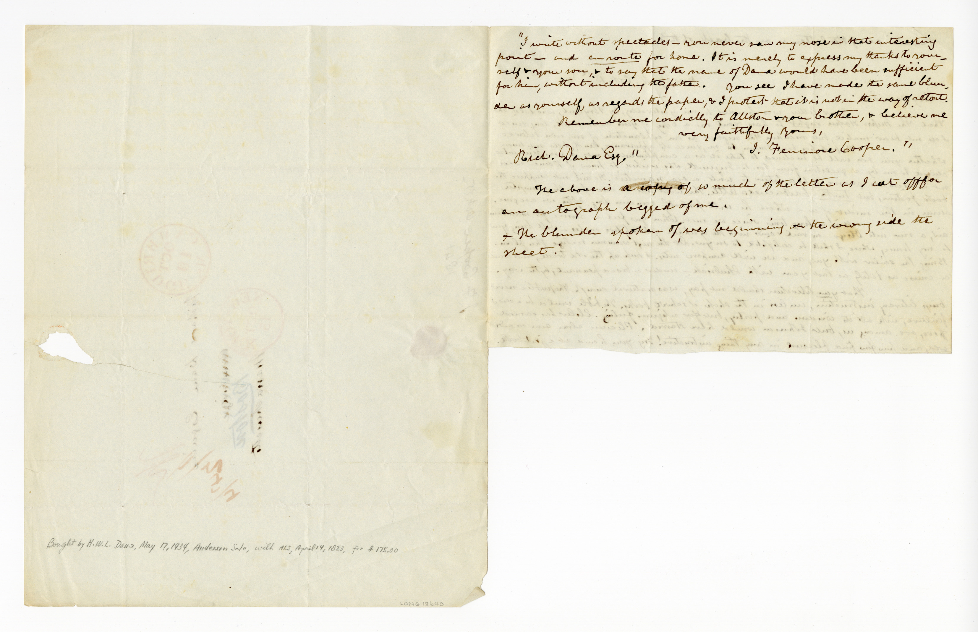 Manuscript letter