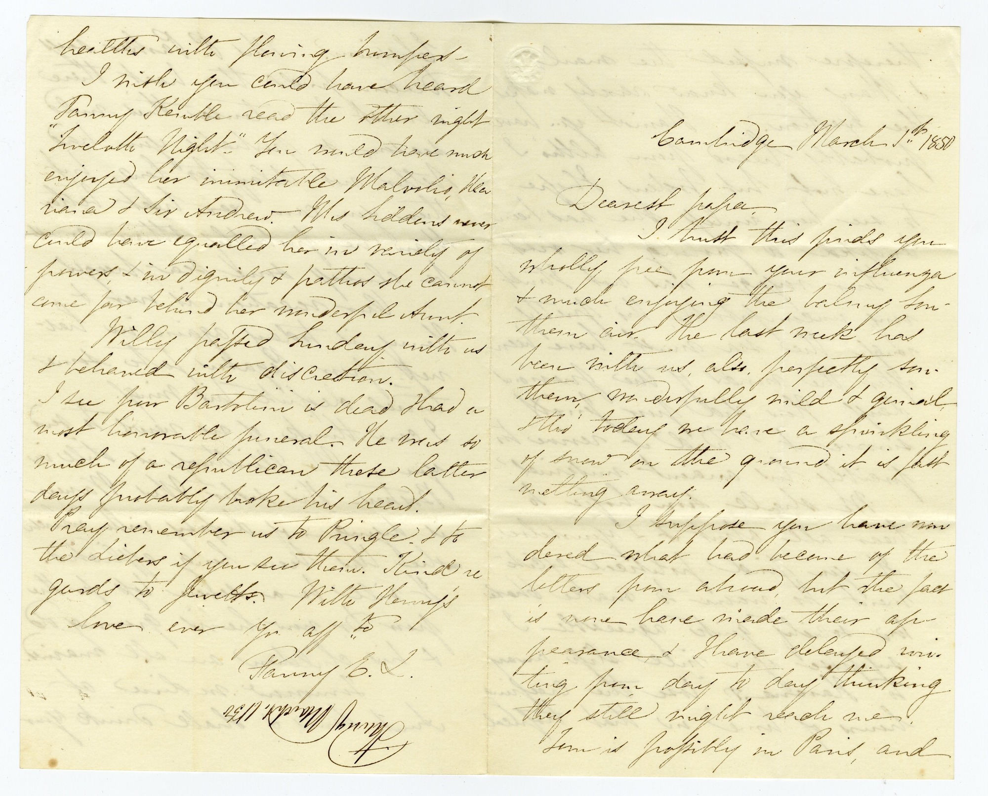 Manuscript letter