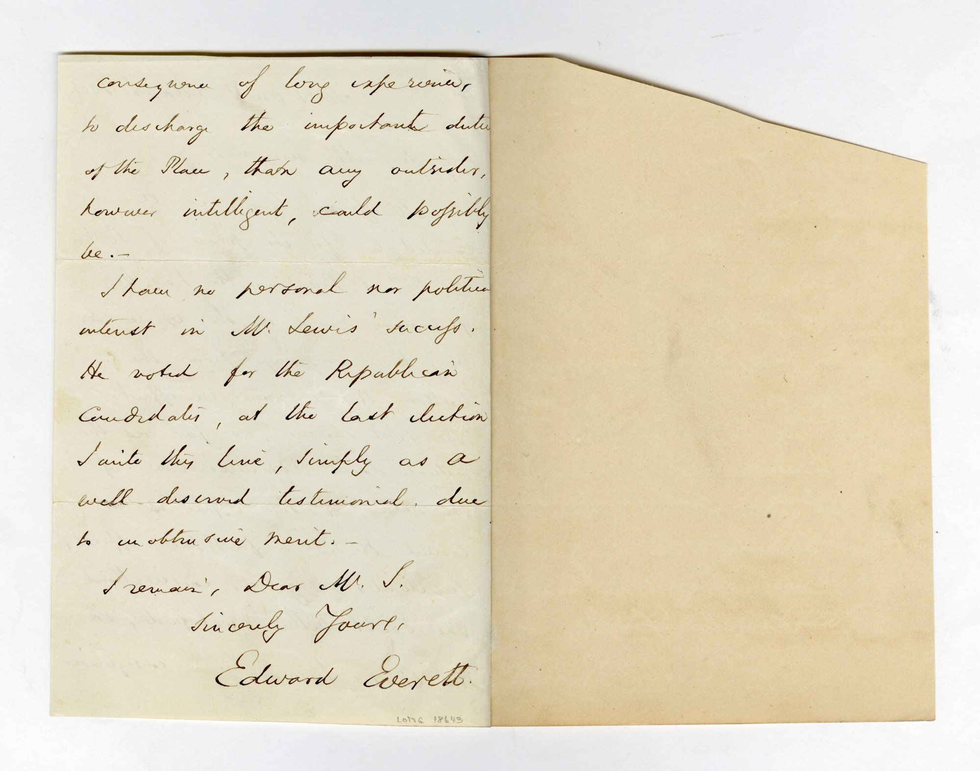 Manuscript letter