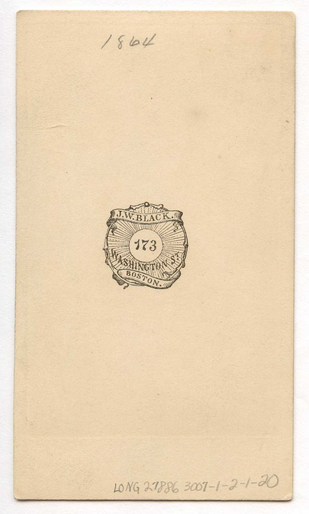 Back of a carte-de-visite.