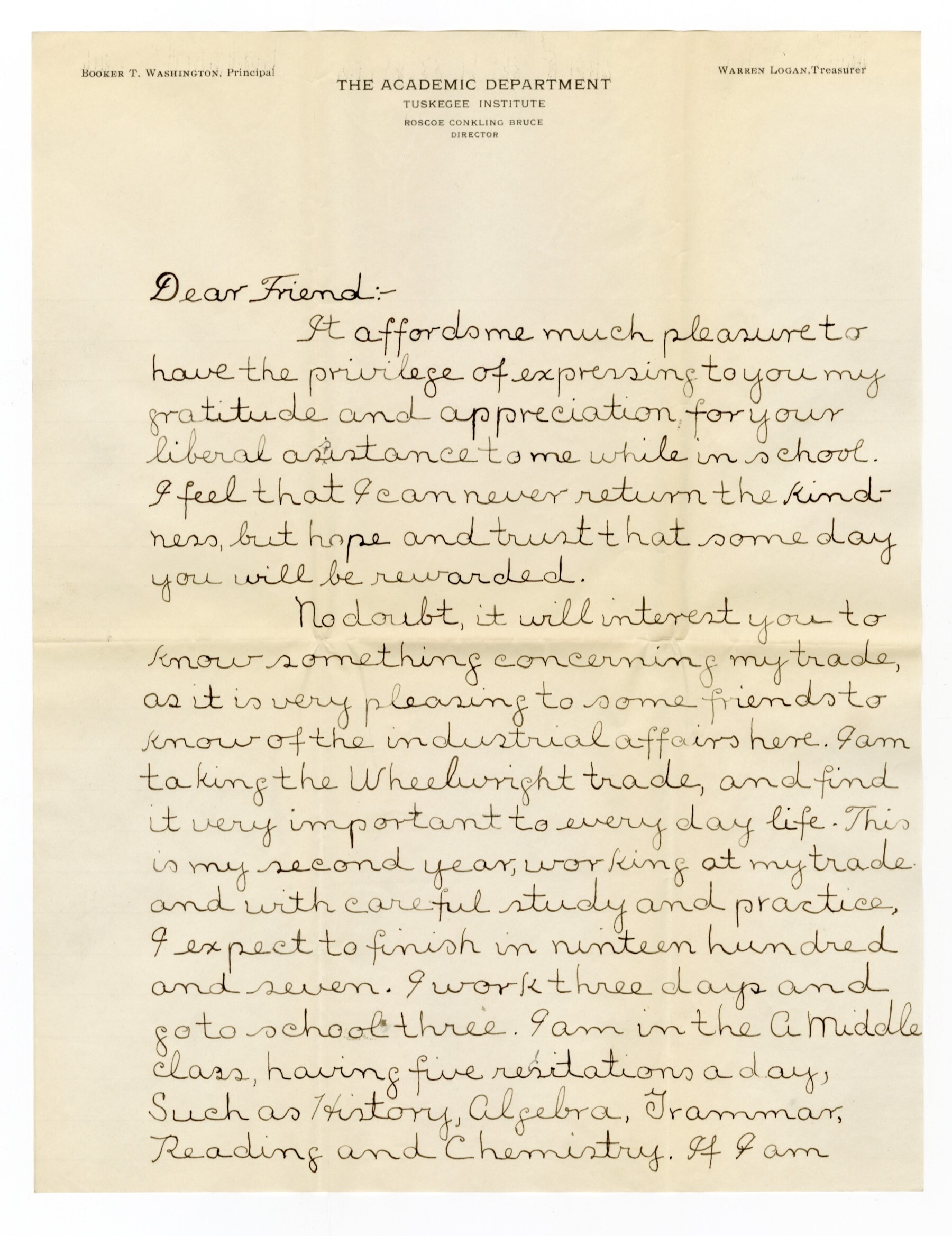 Manuscript letter