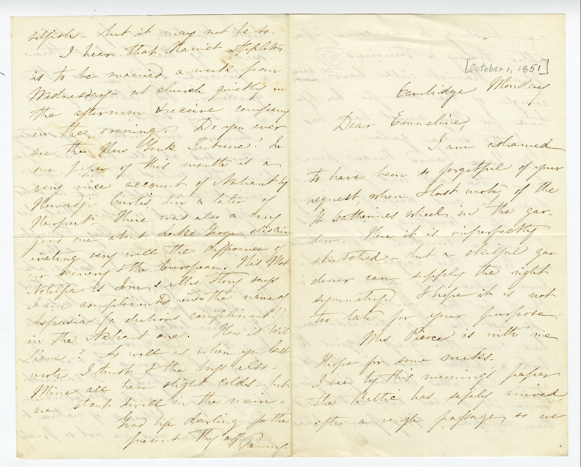 Manuscript letter
