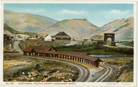 No. 183  Northern Pacific Depot - Gardiner Mont. (Postcard)