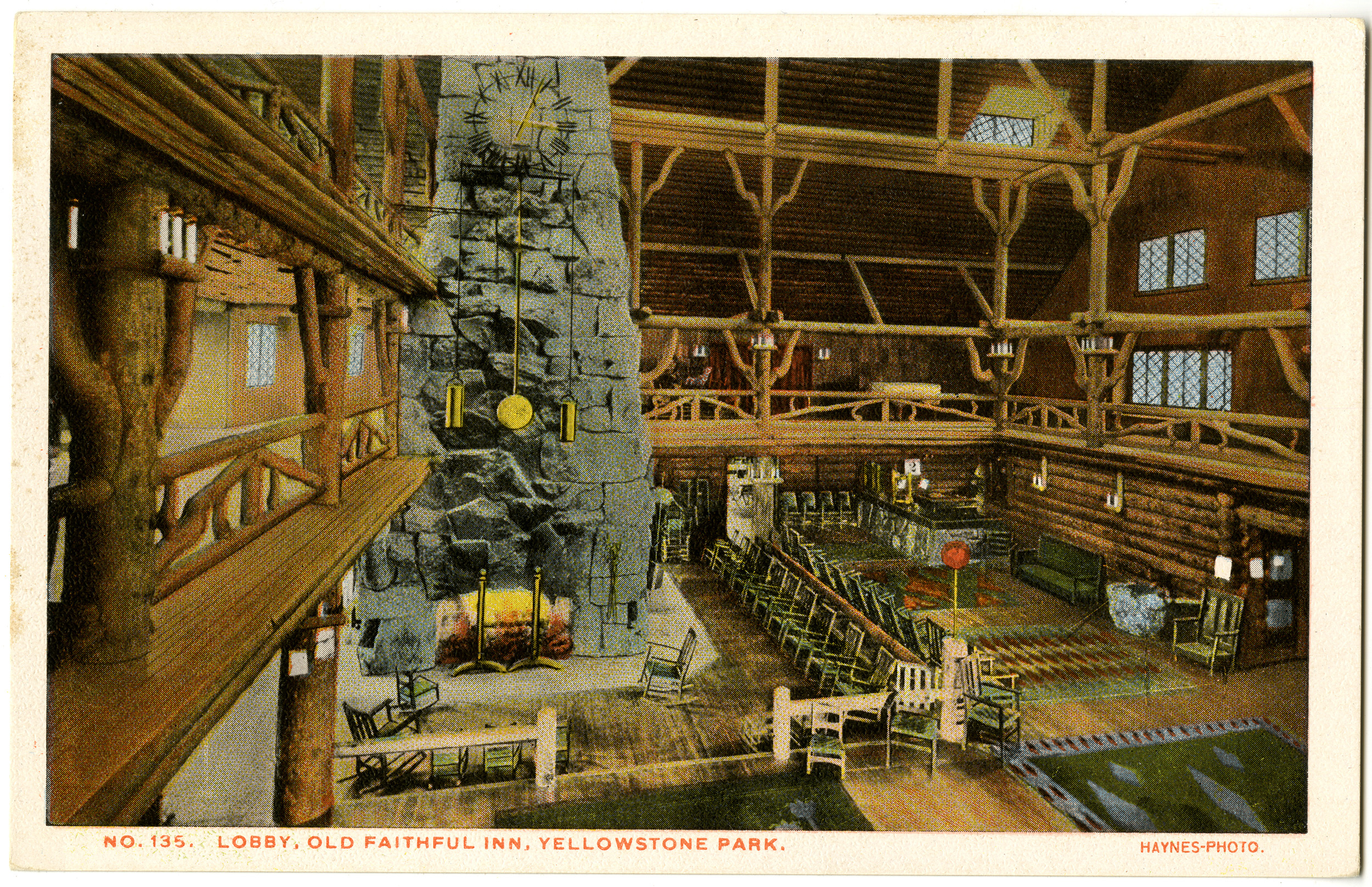 No. 135. Lobby, Old Faithful Inn, Yellowstone Park