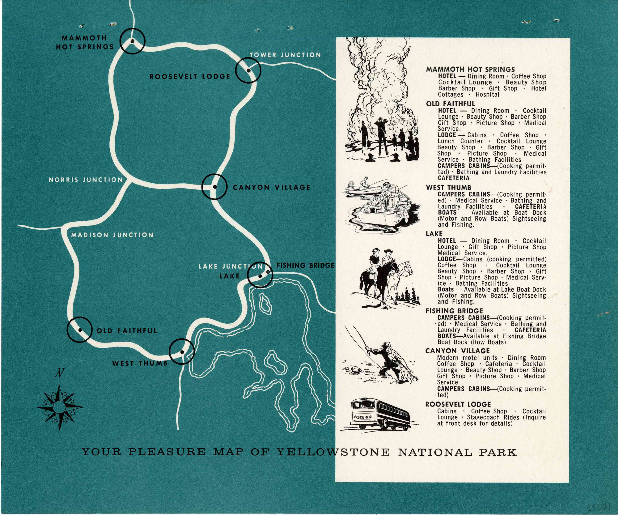 Your Pleasure Map of Yellowstone National Park