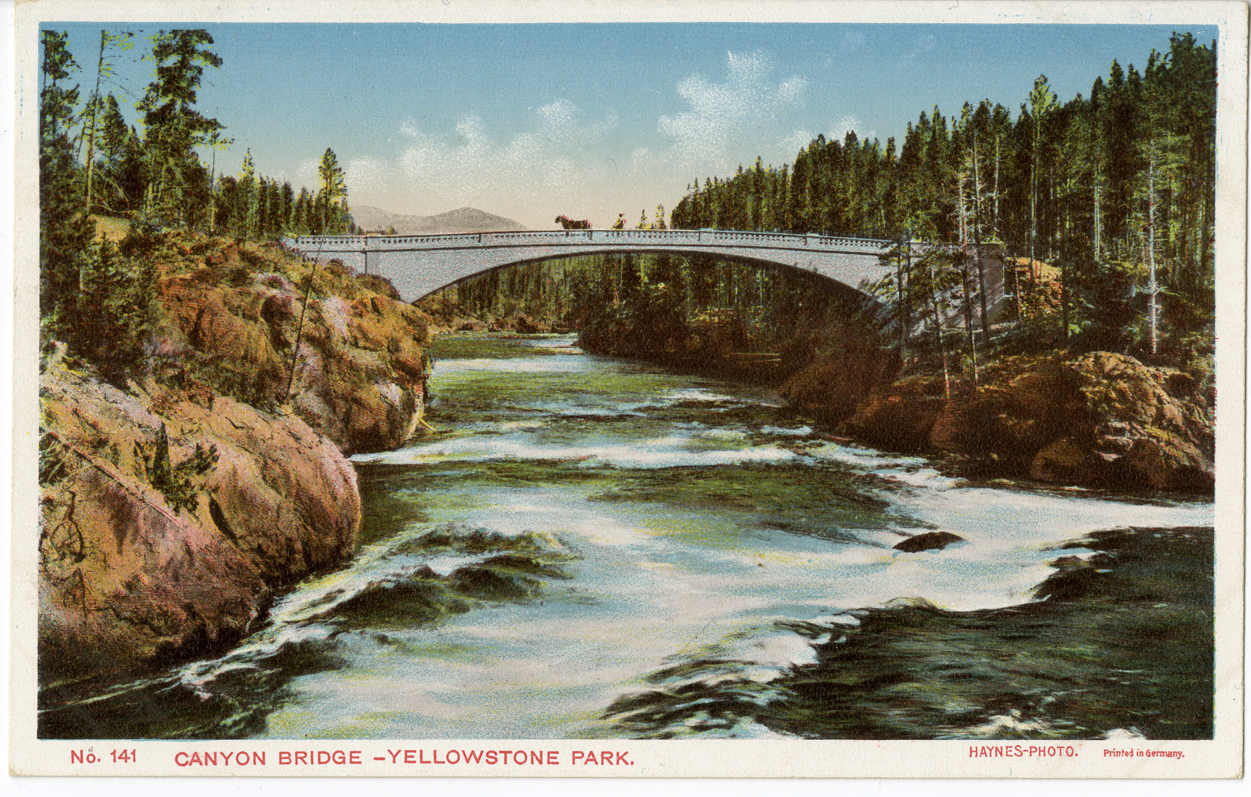 No. 141 - Canyon Bridge - Yellowstone Park (Postcard)