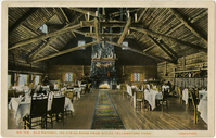 No. 166. Old Faithful Dining Room from Office - Yellowstone Park (Postcard)