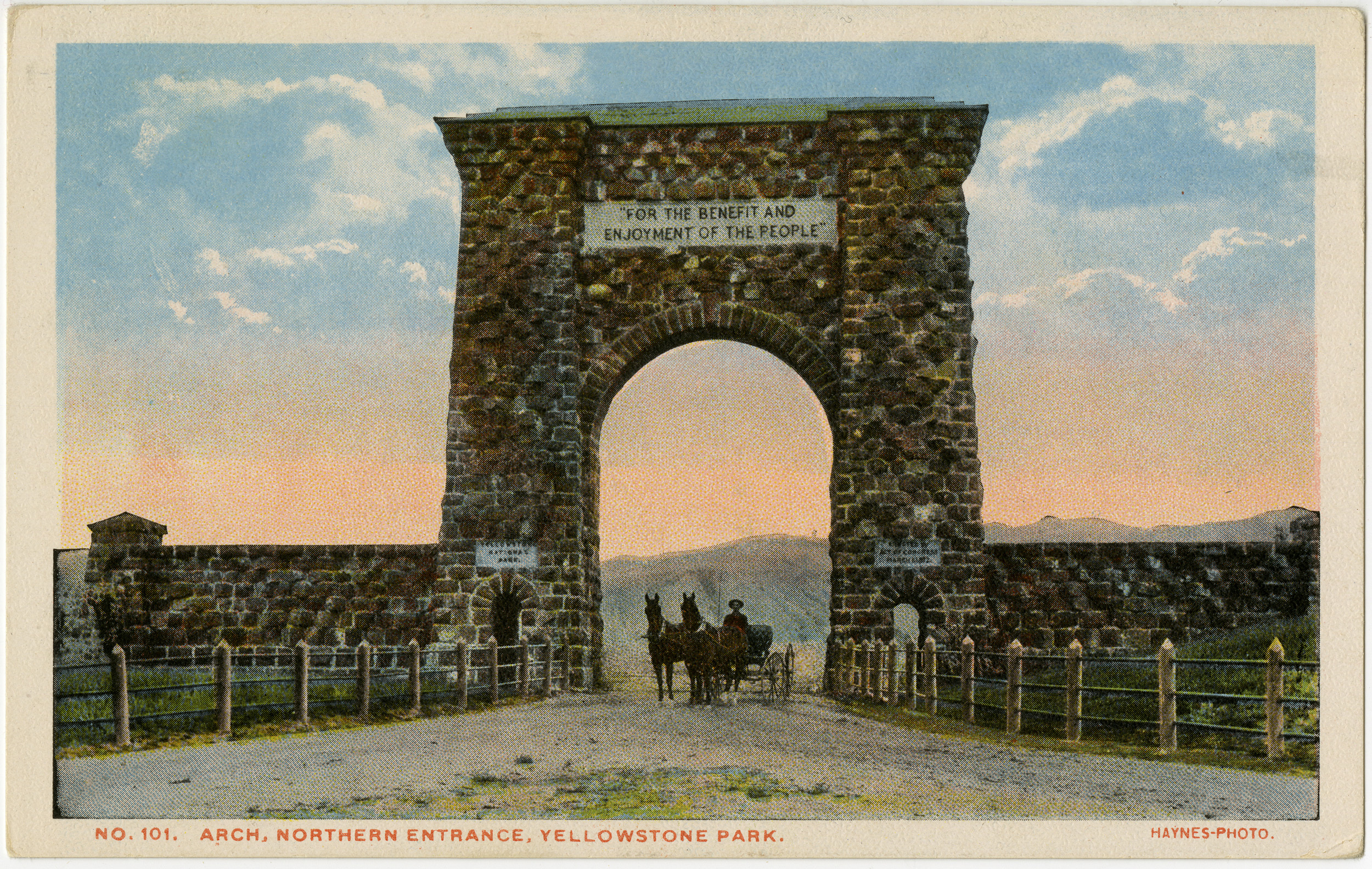 No. 101. Arch, Northern Entrance-Yellowstone Park (Postcard)