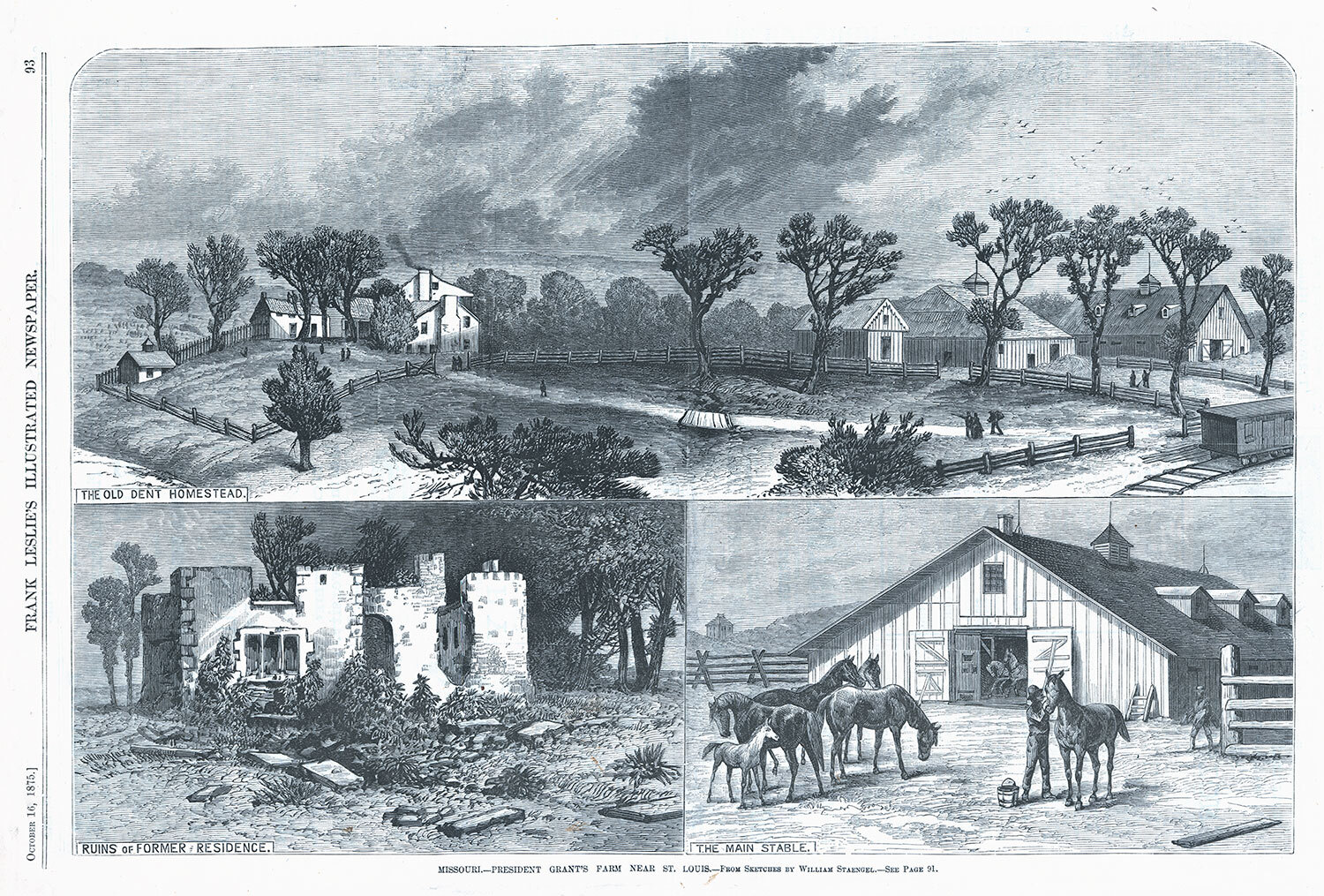 Missouri - President Grant's farm near St. Louis - From Sketches by William Staengel