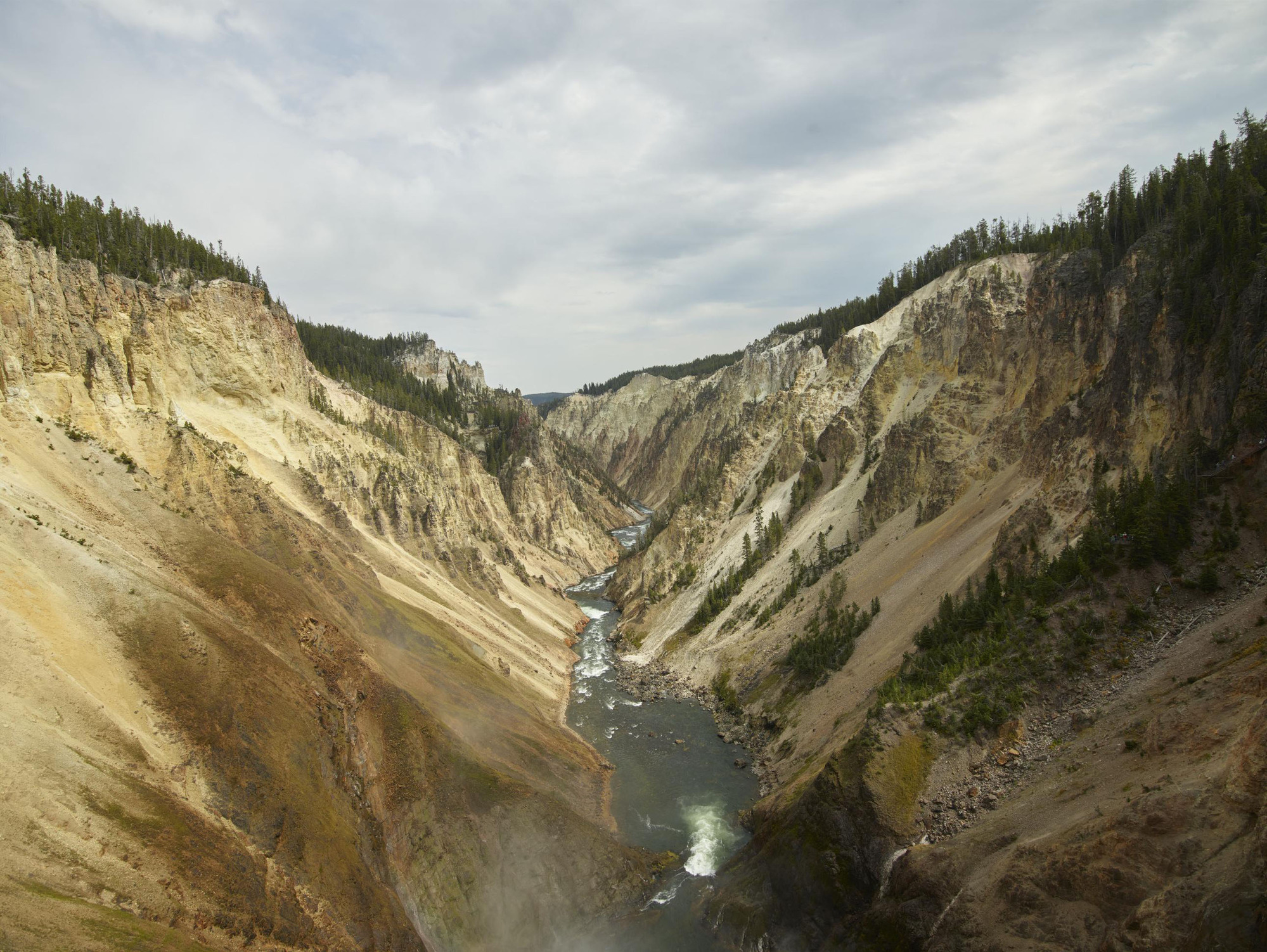 The Yellowstone River Gorge in Yellowstone National Park in northwestern Wyoming