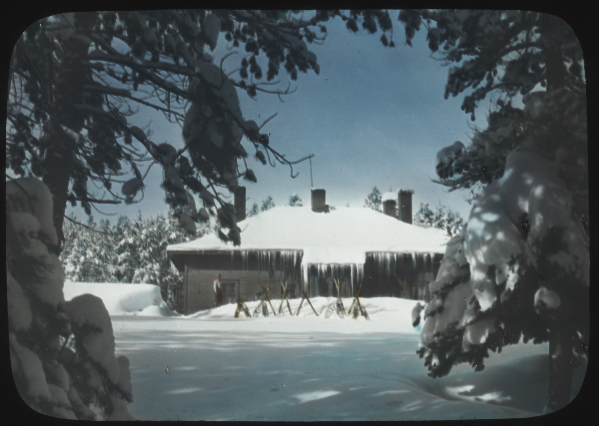 (Front of Bechler River Ranger Station in Winter)