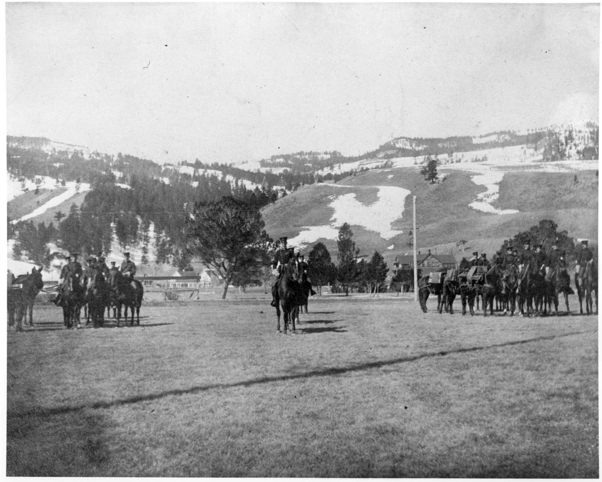 Cavalry Drilling on Mammoth Parade Ground