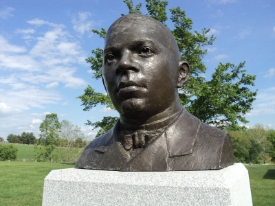 Bust of Booker Taliaferro Washington at the site of the Booker T. Washington National Monument, Franklin County, Virginia.