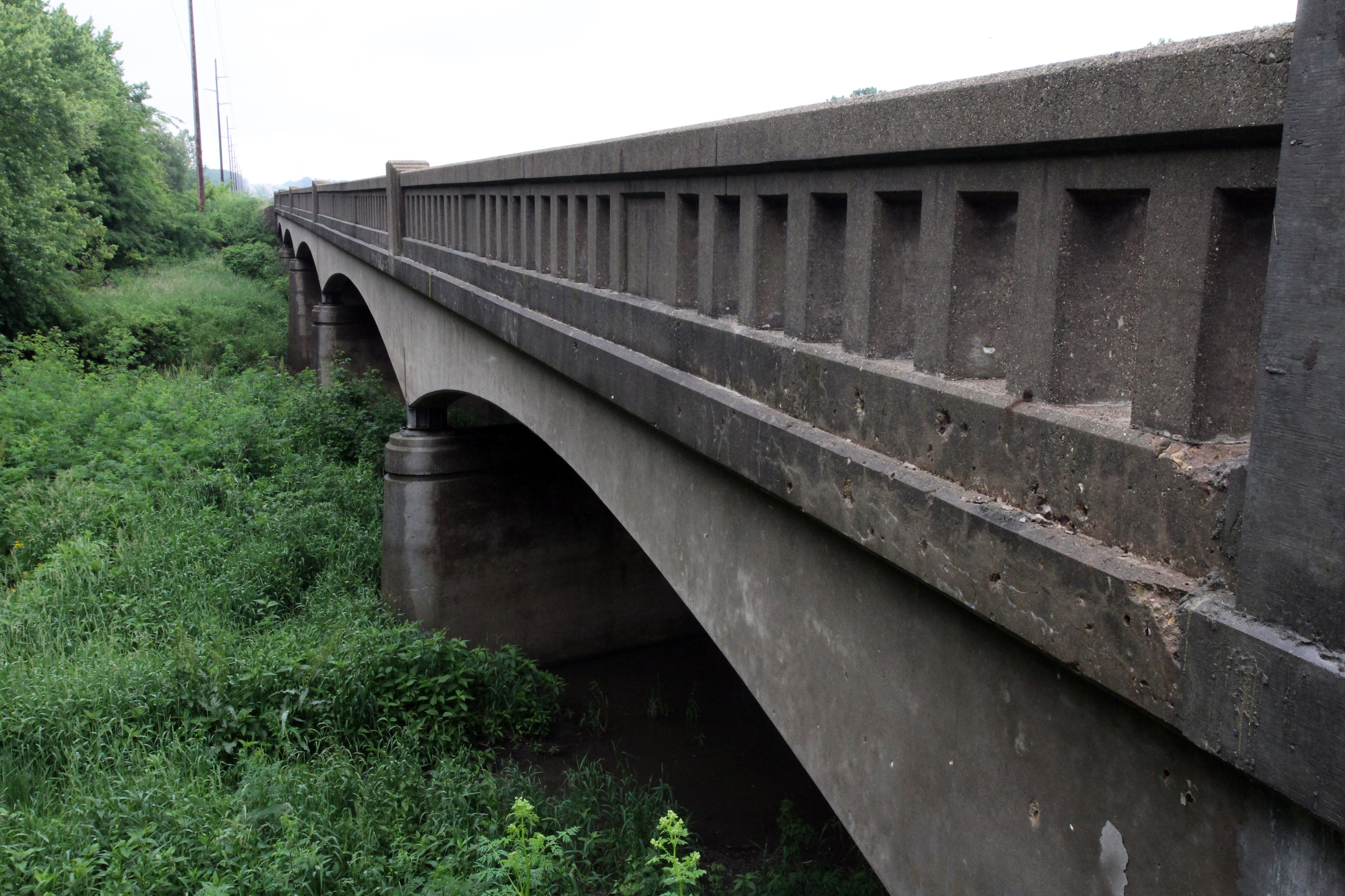 Concrete arch bridge on Kickapoo Creek just N. of Lawndale.