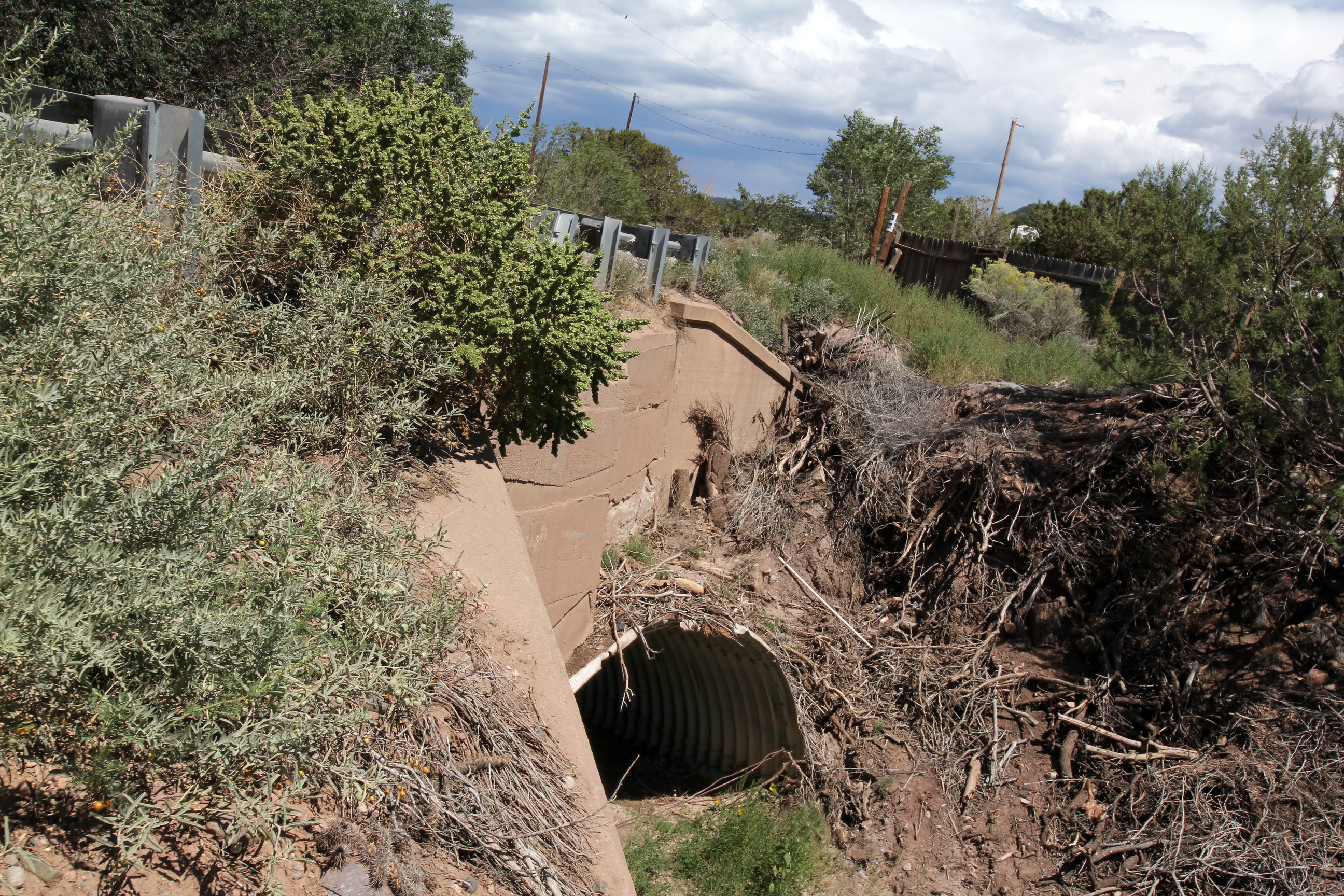 A, B, C: Three Culverts near the Canoncito Exit (294) along Co. Rd. 51E on the N. side of I-25.