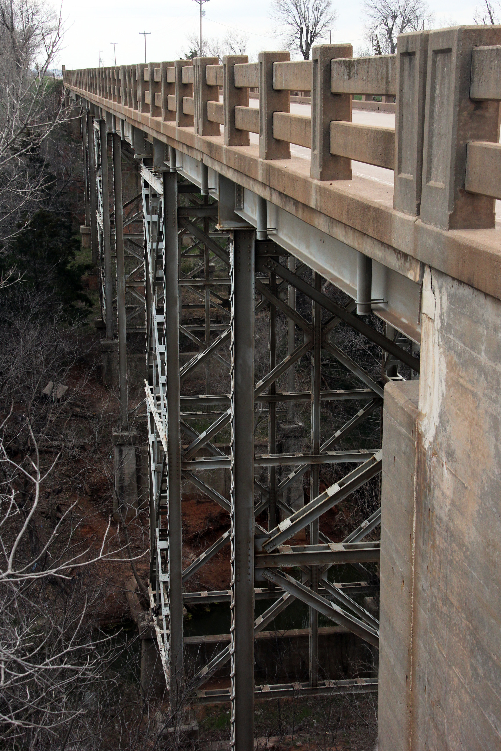 Stringer over creek and old RR on 1934 route .3 miles E. of the US 281 turnoff to Hinton.