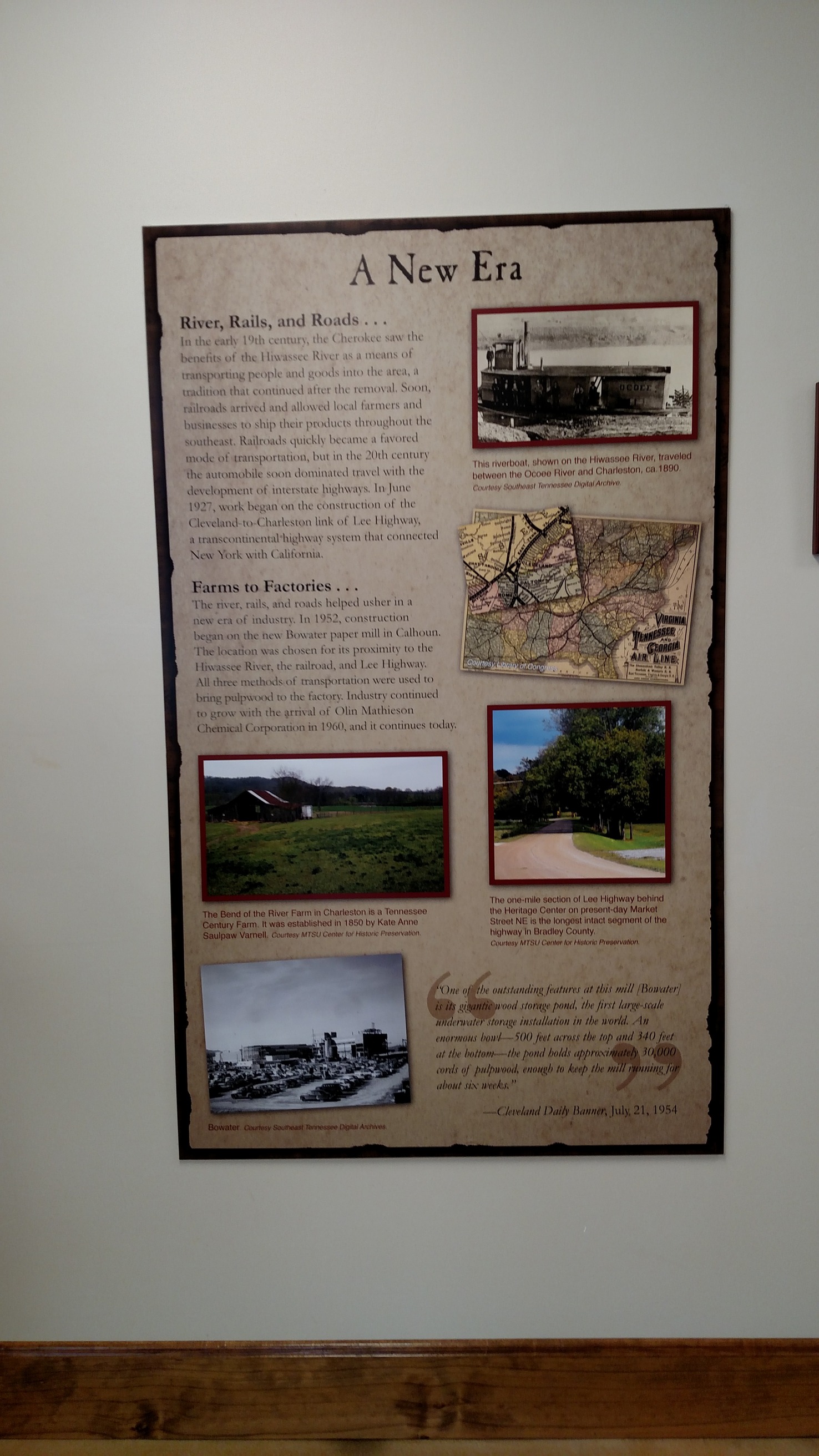 A poster with pictures and text in a wall.