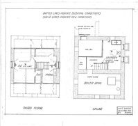 Supt's Quarters, Valley Forge Park: Third Floor & Cellar Plans