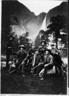 Hunters in Yosemite. Copy of an early day photograph. see p. 71 (plate 62) Ted Orland's "Man and Yosemite". Negative #: RL-12,550  & RL-02,639.