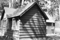 Copy Neg: Michael Dixon, 1986. #51 H-109, looking North. Residence for employees, know as the Housekeeping Cabin - Camp 17. Located on the "Ahwahnee Meadow Row." employees - quarters Camp 17 (Y.N.P. Co.). Original in Research Library Rarebook Room in general park inventory binders.