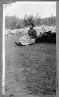 Carmelita Ralph with her goats (Central Miwok) Tuolumne City, CA.