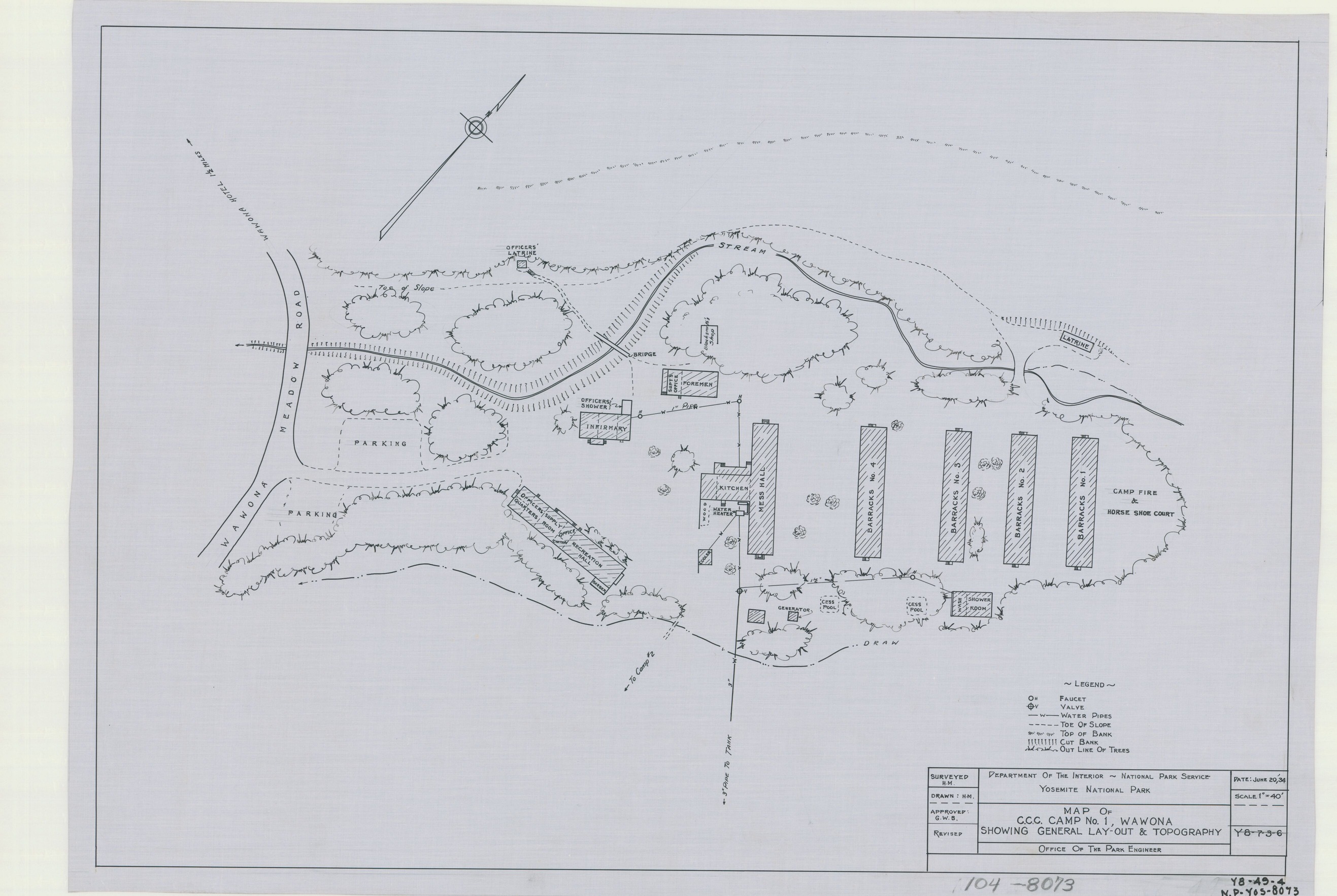 Map of CCC Camp No. 1 - Wawona