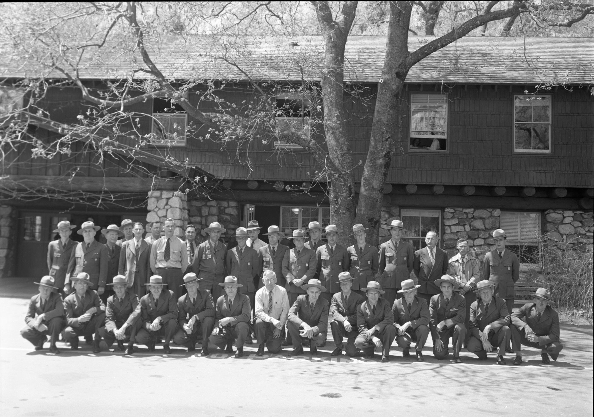 LEFT TO RIGHT: BACK ROW: Stewart Wallace, Walt Finn, Gus Eastman, John Bingaman, Moore, George Walker, Larry Cook, Rocky Cochran (D.V.), Mike Oakes, Maurie Thede, Irving Kerr, Jack Reynolds, Jack Nattinger (Olympic), Samuel Pusateri, Floyd Dickinson (Olympic), Fred Walker, Loyd Finch (Sequoia), Ward Yeager. FRONT ROW: Tommy Rilon, Carl Danner, Ron Haelock, Odin Johnson, Frank Givens, Bill Merrill, Sanford, Oscar Sedergren, Hall, Gordon Bender, Browne, Bill Joffee, Offal, Jack Bell.