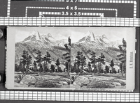 Copy Neg: Leroy Radanovich, June 2001. Stereoview titled "1510 Temple Peak, Monastery Valley." Taken in the Echo Peaks, Cathedral Pass area.