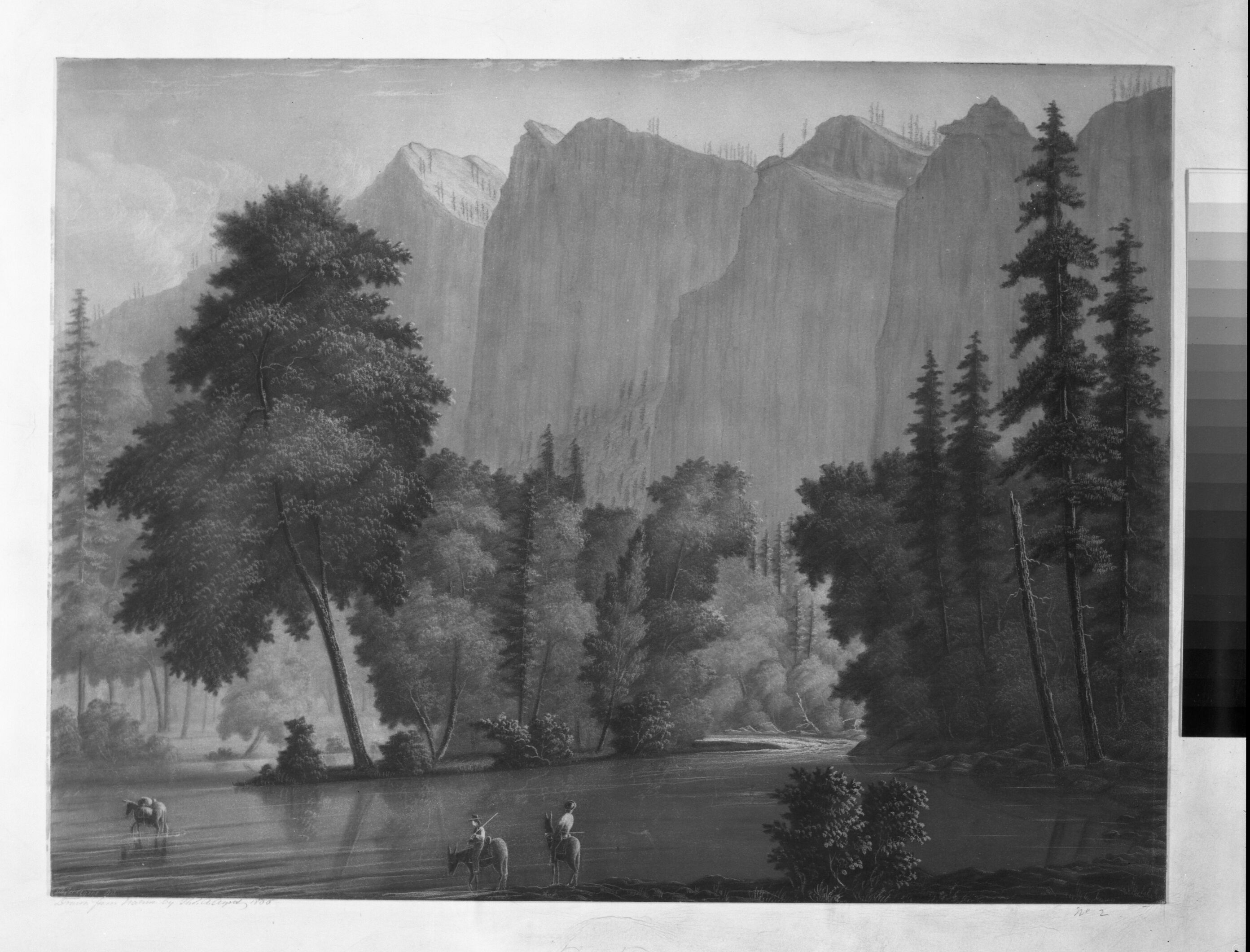 The Ford. Men crossing river. Museum Cat. No. 2094. Painted 1855.