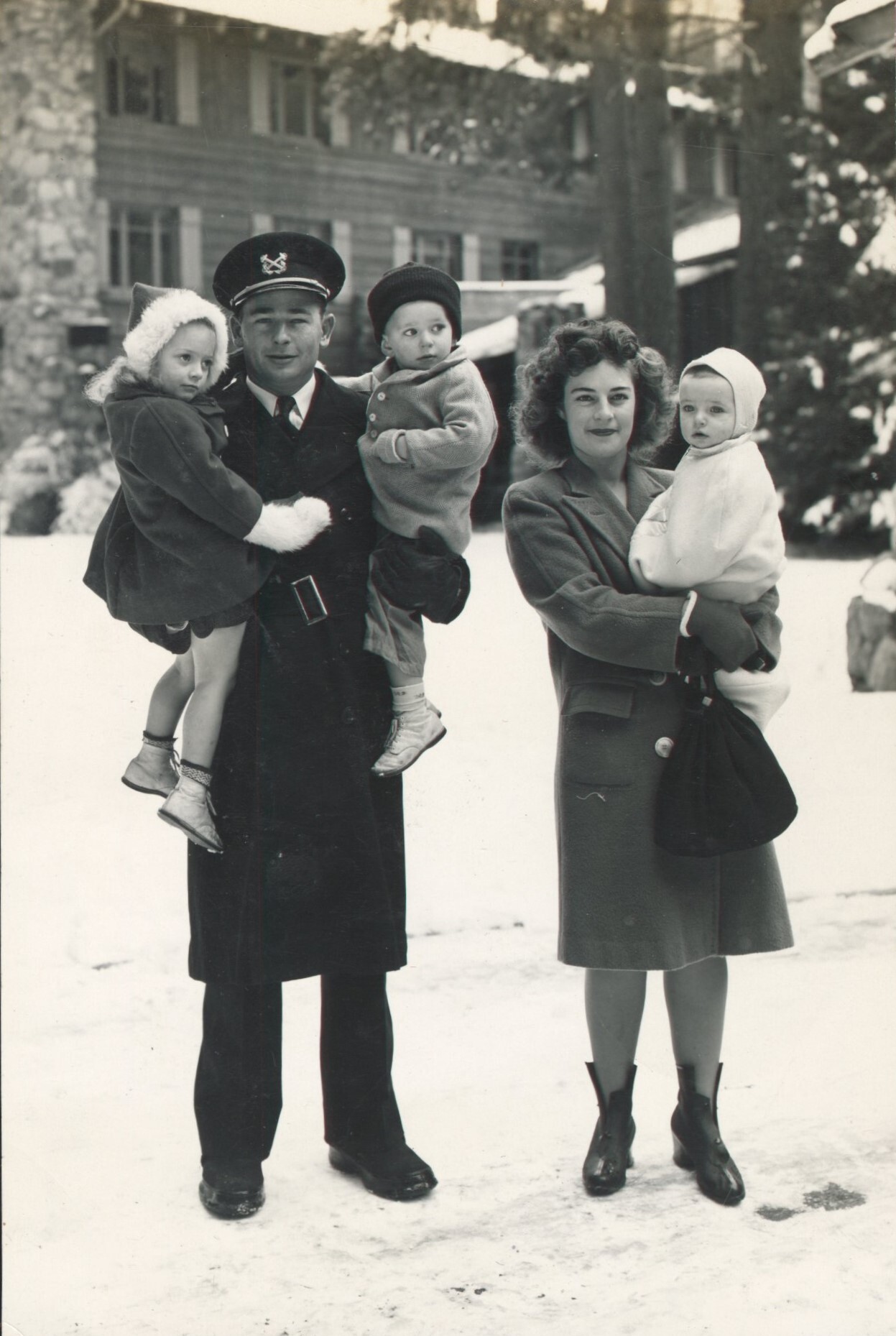 The Cole family: Cole, Janice, David, Ginny and Robert at the decommissioning of Awhahnee Naval Hospital