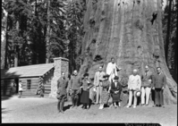 Congressional party in front of Museum in Big Trees,