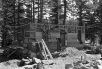 Contact station at Tuolumne Meadows under construction. Job No. ECW.