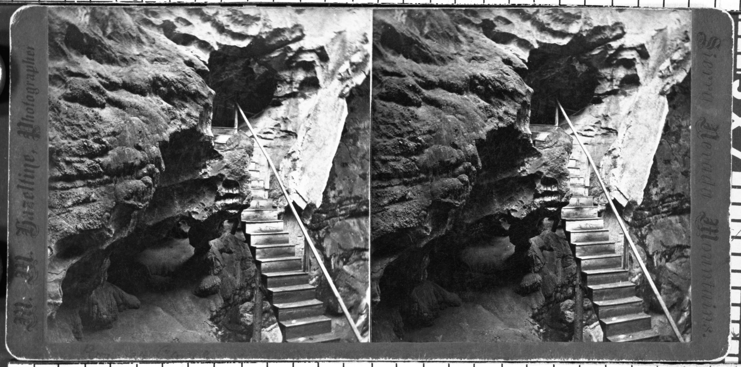 Stereoview; Bower Cave; Martin M. Hazeltine; Photographer; Sierra Nevada Mountains. Copy Neg: Leroy Radanovich, October 2001