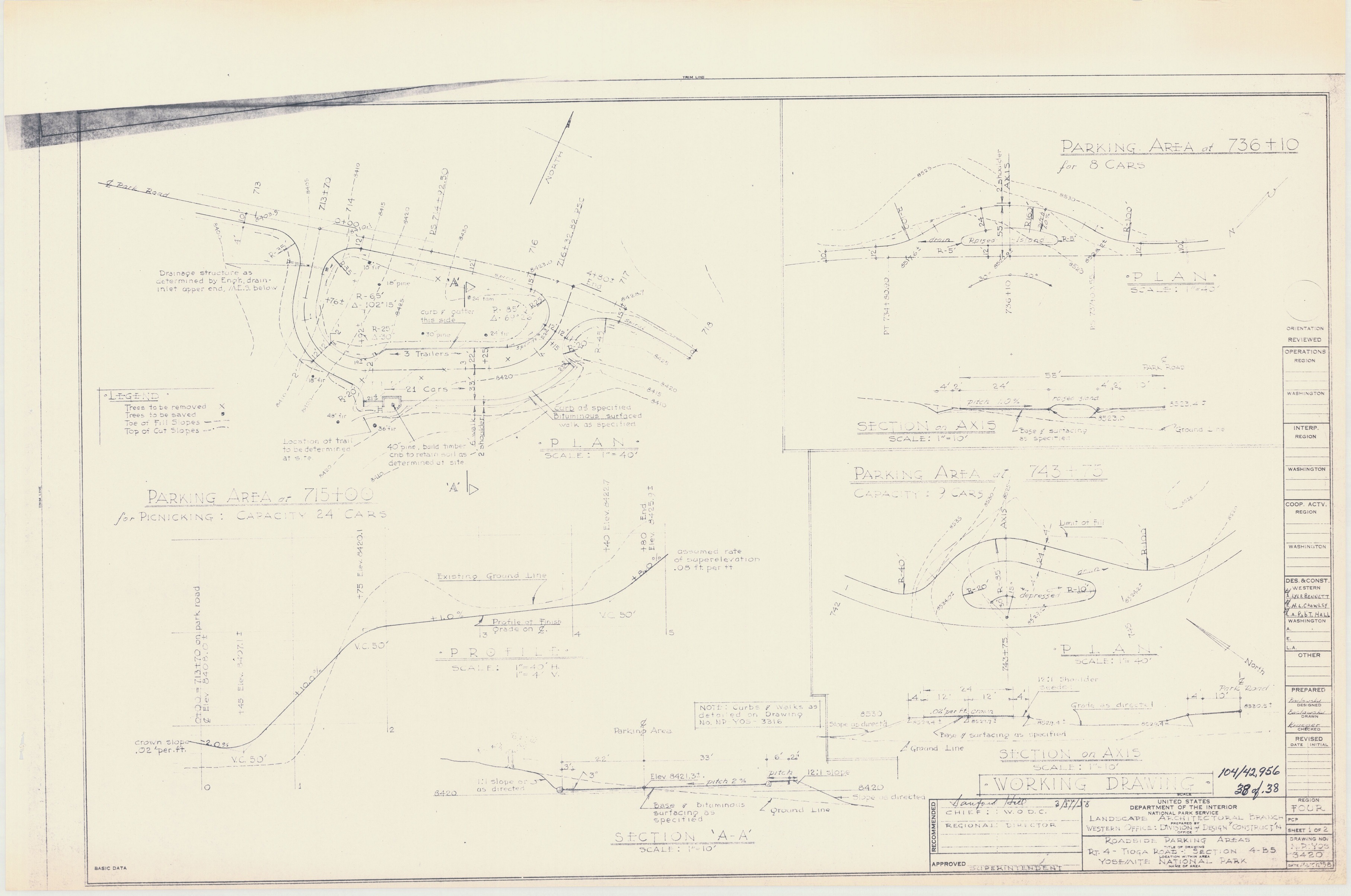 Roadside Parking Areas Rt. 4 - Tioga Road: Section 4-B5 Yosemite National Park