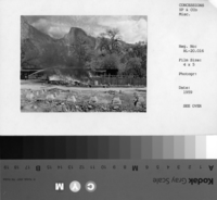 Yosemite National Park Company constructed carpenter, plumber, and electrical shops near Yosemite Creek in 1920-1923. They were razed in 1959 and a new warehouse was built in a different location. On the negative envelope: "Destruction of Old Maintenance Area."