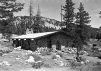 Private Lands Study. Sierra Club: Parson's Lodge looking north & east. the door is on the south side. Soda Spring in the enclosure in the extreme right middle ground.