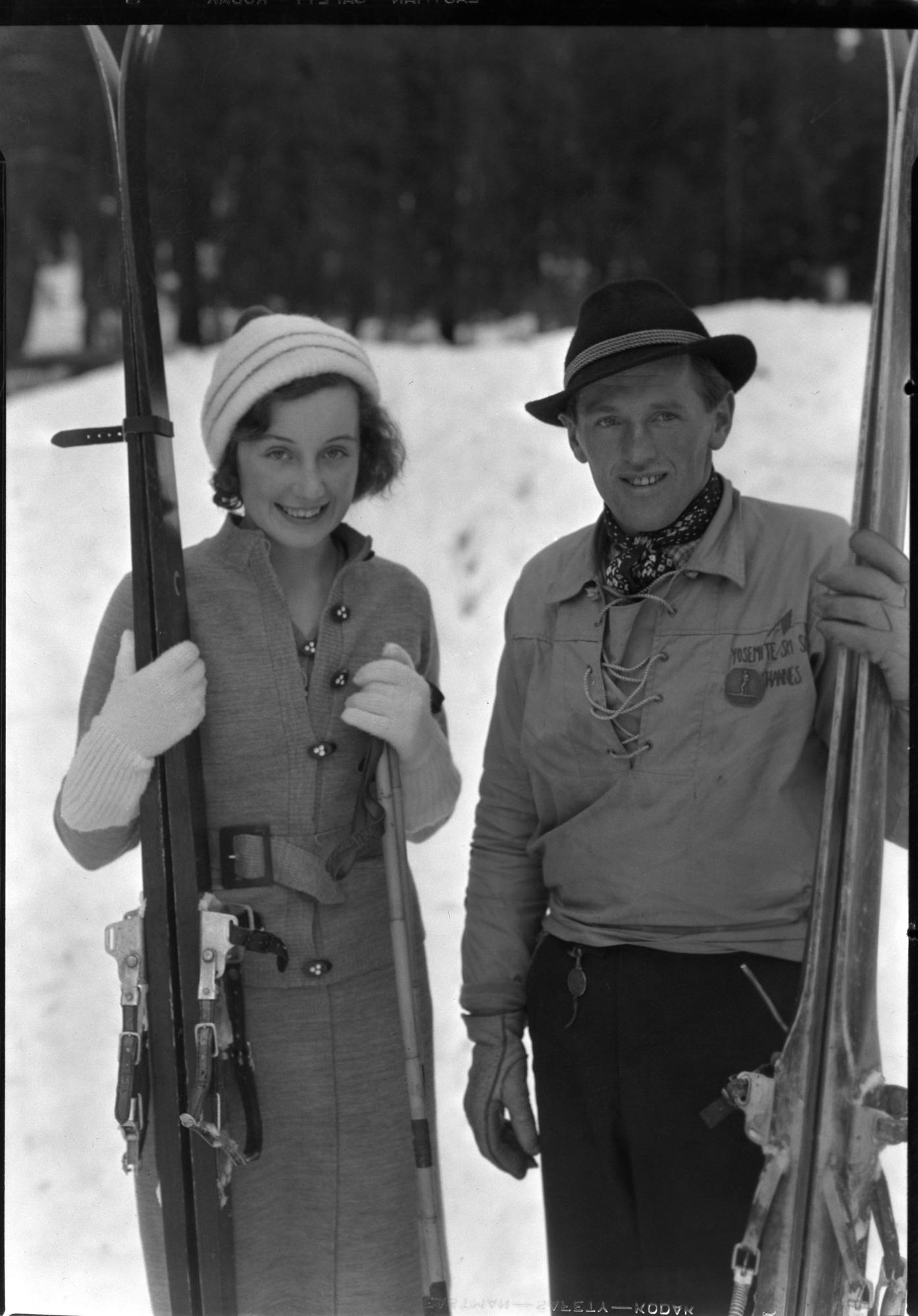 Miss Gamble elected over 2000 other girls in Australia for honor of representing her country at Tournament of Roses celebration, makes extended tour of United States stopping for several days at Yosemite where she met Hannes Schroll, famous Austrian skier.