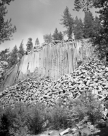 Devils Postpile, Showing Posts and Talus Slope. Devils Postpile, California. For illustration purposes.