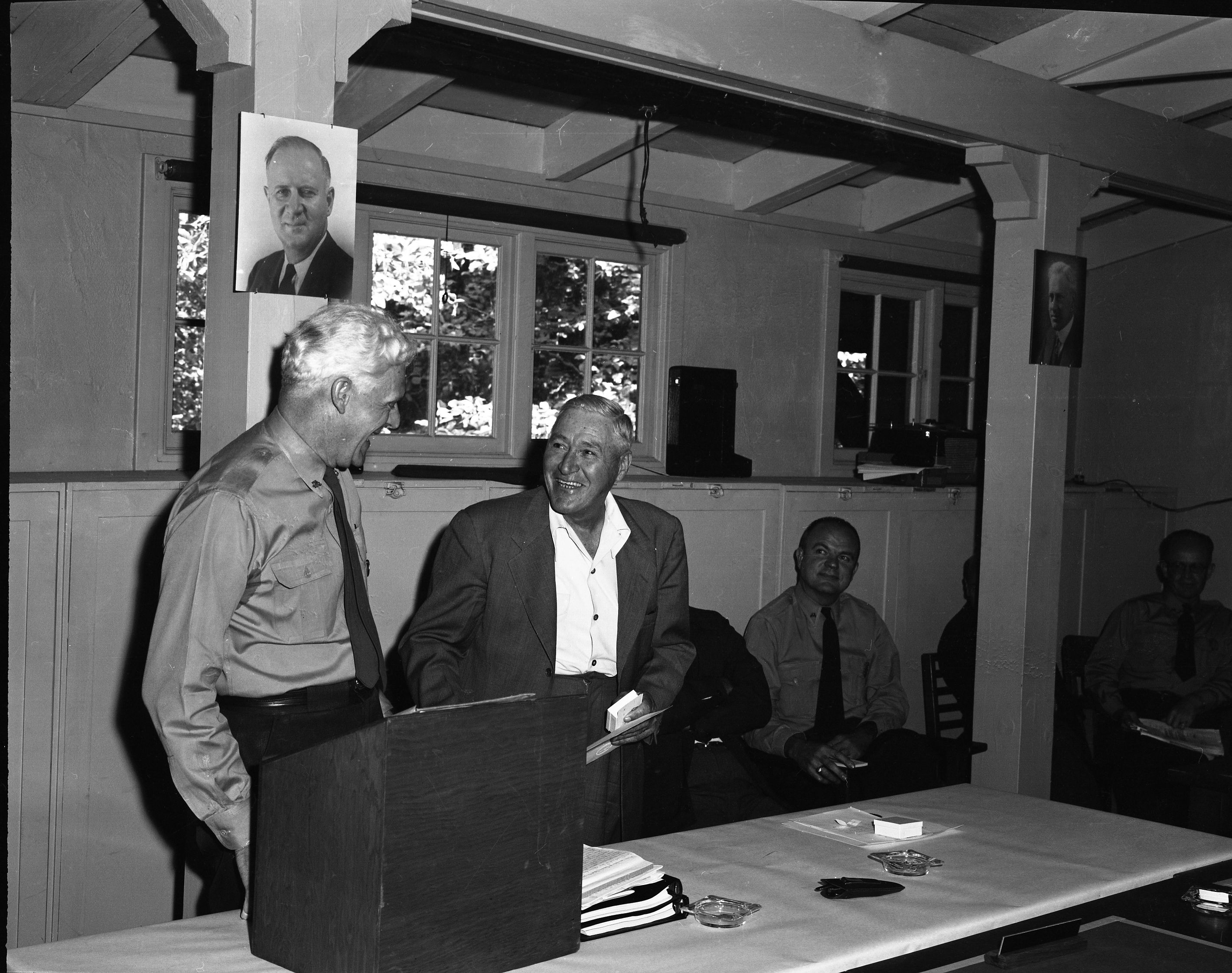 Retirement presentation to Ray Munson by Supt. Preston, in the Museum TC classroom.