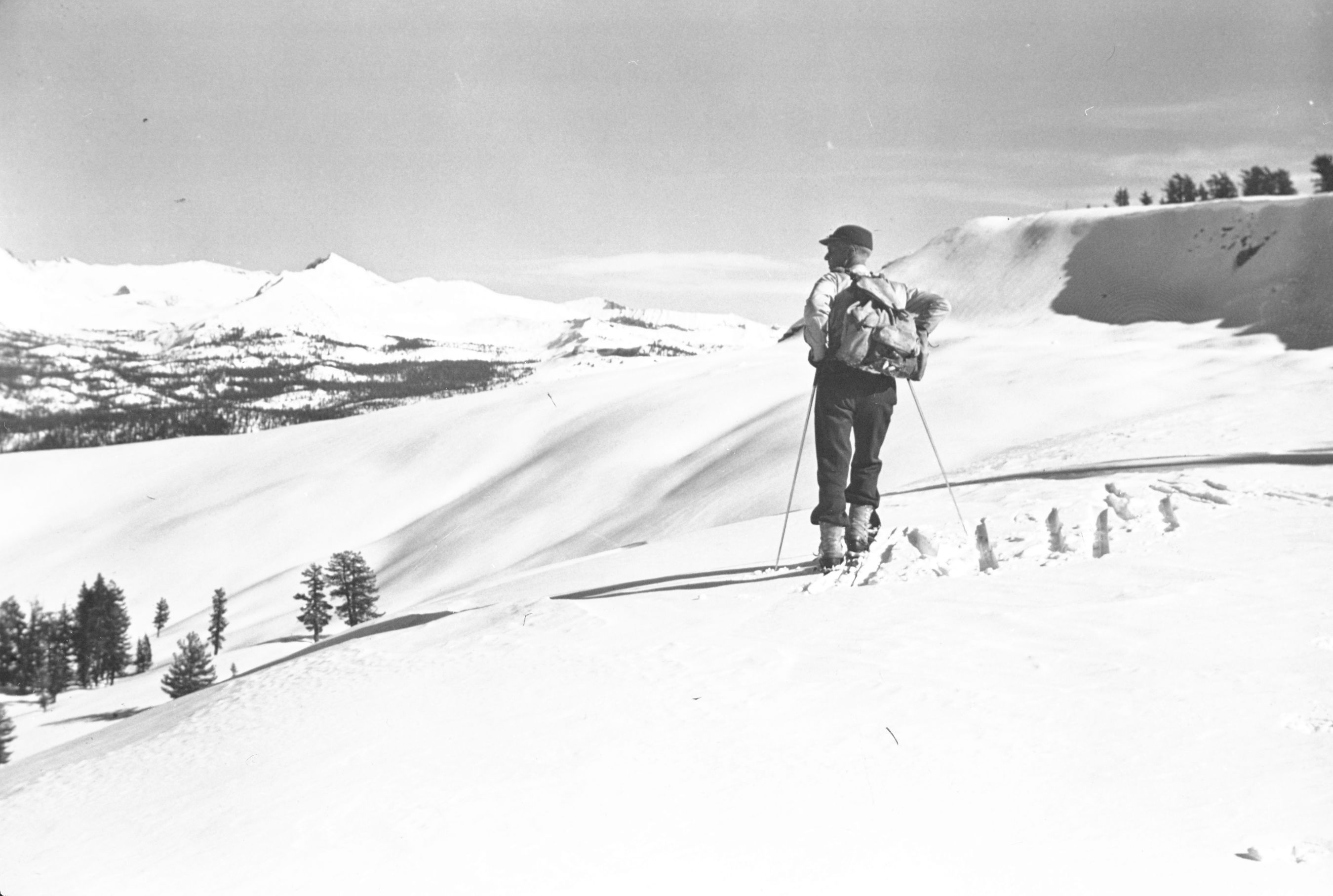 Givens viewing south end of Clark Range from Yosemite Slide.