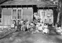 Group of Native Americans in Indian Village.